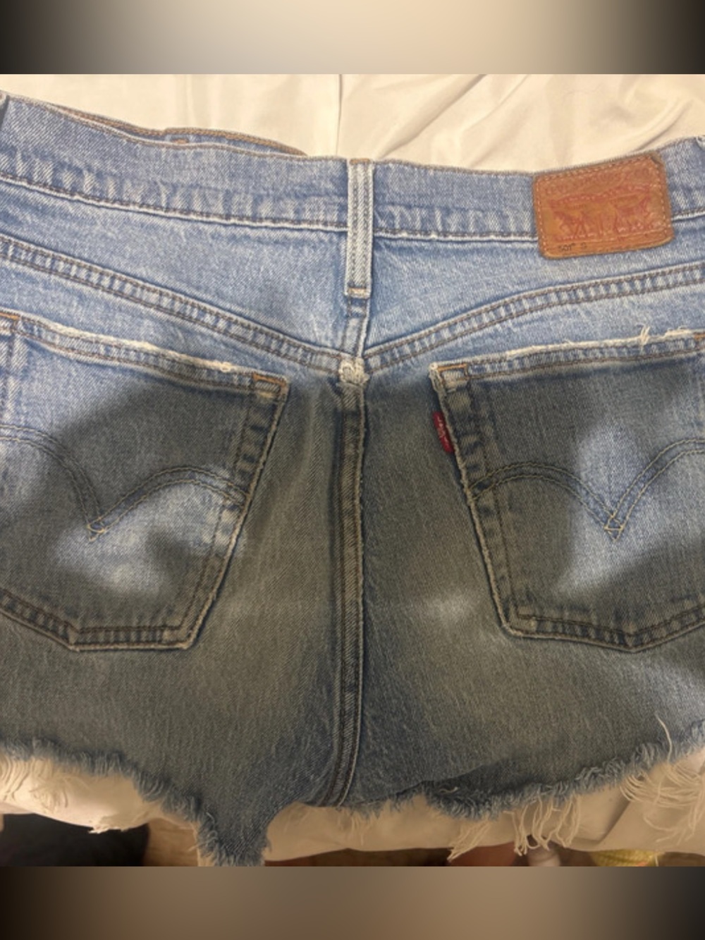 Levi's Women's Light Blue Denim Cutoff Shorts with Frayed Hem
